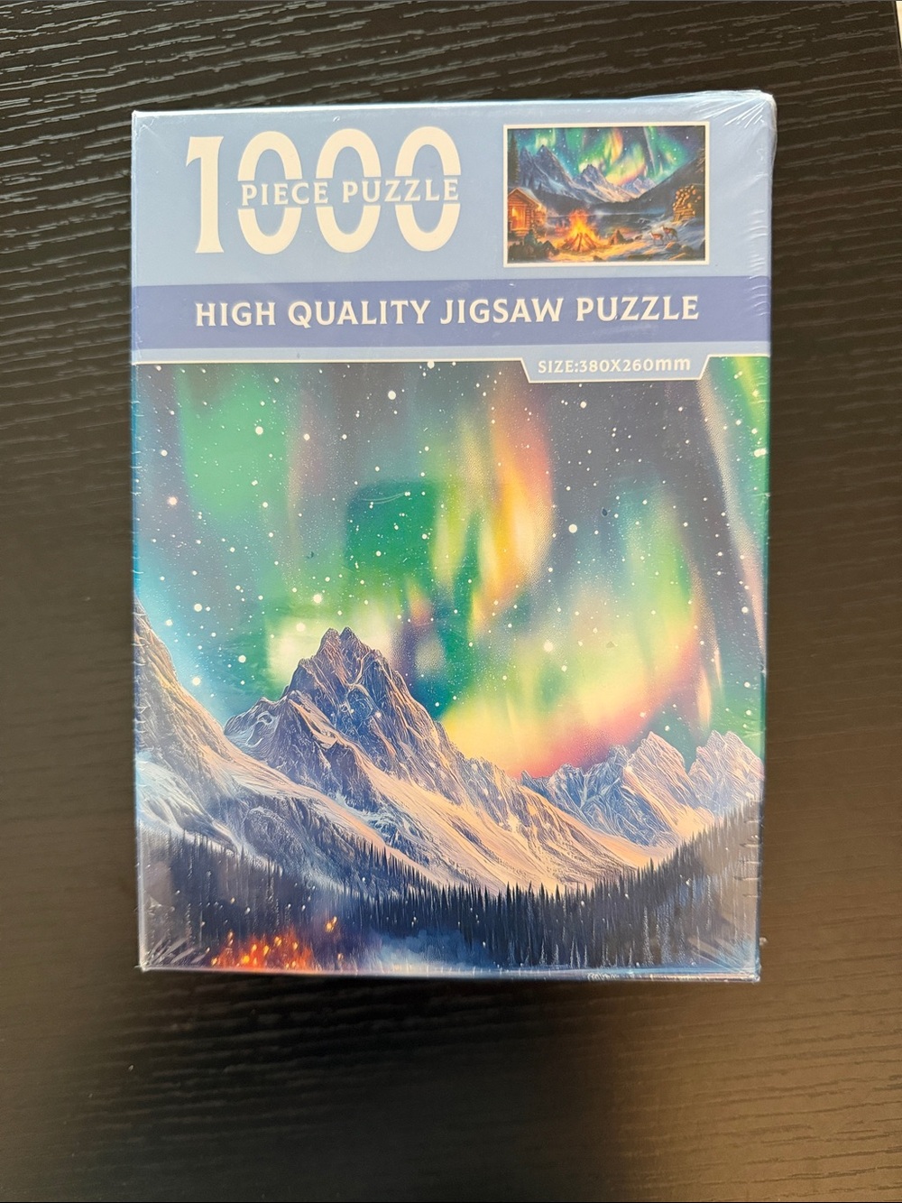 High Quality 1000-Piece Northern Lights Jigsaw Puzzle - Blue/Green
